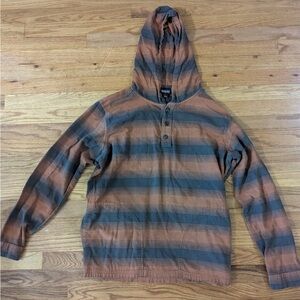 Patagonia Striped Hooded Cotton Pullover - Rust & Charcoal